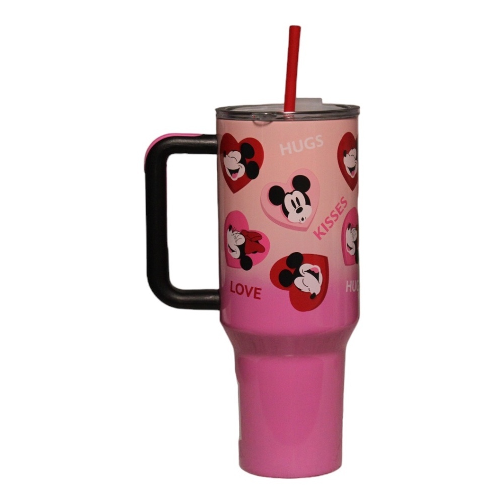 Bioworld Mickey‎ & Minnie Love Hearts Ombre 40oz Tumbler